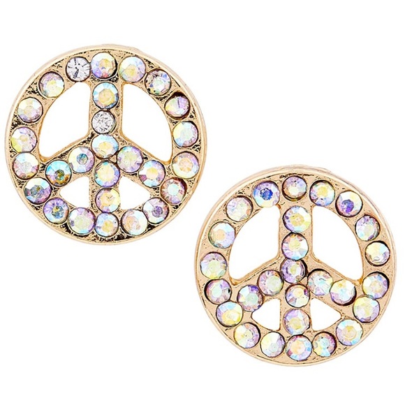 Santa Barbara Design Studios stud earrings & trinket
 tray set “Peace on Earth” - Picture 2 of 13